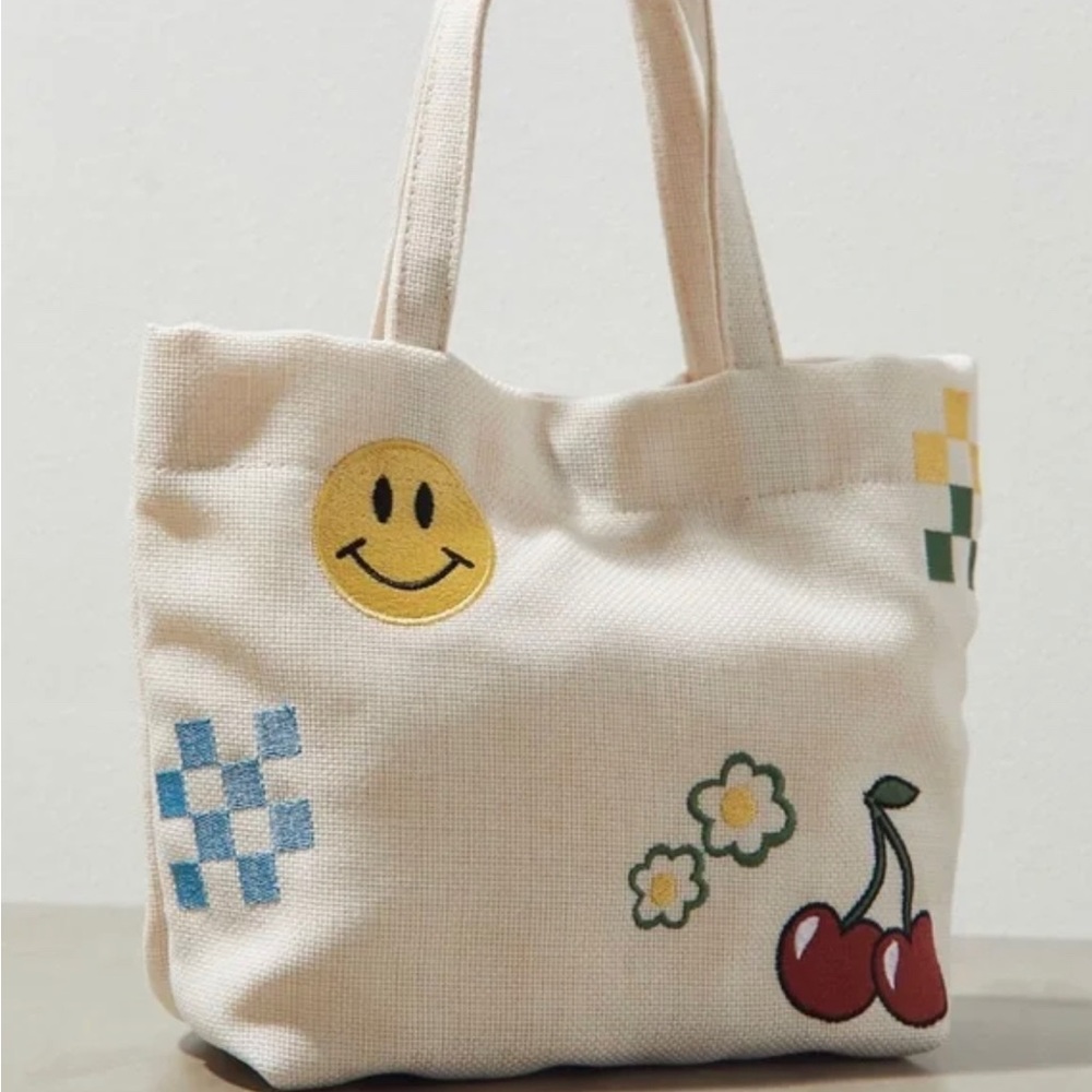 Urban Outfitters Poppy Embroidered Mini Tote Bag